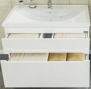 Тумба под раковину СанТа Лондон 224009л 100см белый